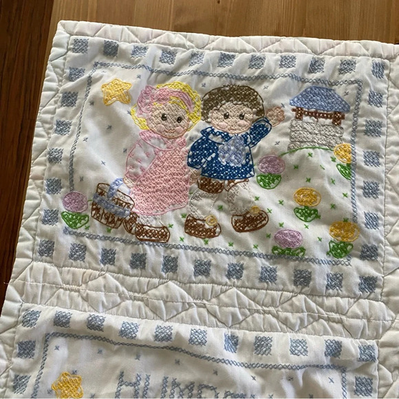 VTG Bucilla Mother Goose Rhymes Quilt (63480) Finished Quilt 30x33” Baby Blanket - Picture 5 of 15
